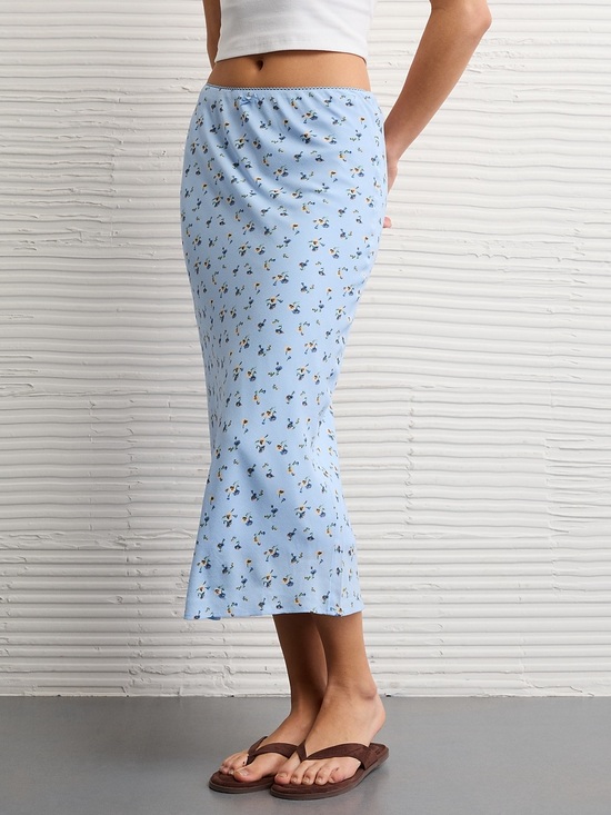 aerie Dresses & Skirts - NWT Aerie American Eagle Light Blue Floral Midi Skirt